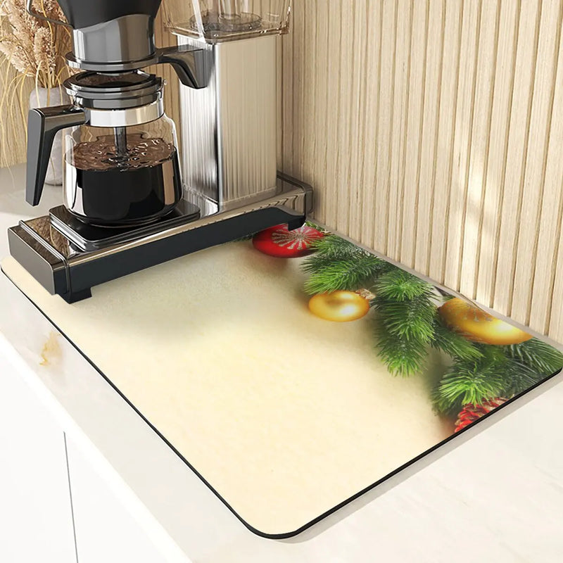 Axyaa Christmas Style Sink Mat, Coasters & Dining Table Accessories, English Letters Design