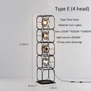 Axyaa Nordic Iron Glass Chandelier Industrial Style Simple Square Living Room Light