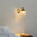 Axyaa Copper Crystal Wall Sconce: Elegant American Retro Style for Bedroom and Living Room