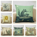 Axyaa Enchanted Forest Tree House Pillow Cover for Home Decor Sofa