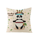 Axyaa Lovely Animals Linen Cushion Cover - Cute Bear Fox Deer Print