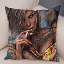 Axyaa Dark Gothic Tattoo Cushion Cover 45x45 cm