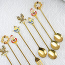 Axyaa Stainless Steel Christmas Dessert Set - Creative Cartoon Cutlery