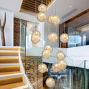 Axyaa Glass Stair Chandelier Modern Living Room Indoor LED Lighting