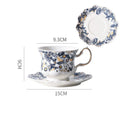 Axyaa Porcelain Flower Mugs with Golden Edge - Classic Tea Cup and Saucer