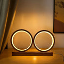 Axyaa Aluminum Double Circle Desktop Lamp with Three-color Key Dimming Technology