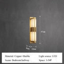 Axyaa All Copper Marble Wall Lamp for Living Room, Bedroom, and Aisle, New Chinese Style Luxurious Lighting