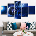 Axyaa Space Planets Asteroid Canvas Wall Art Set - Home Decor Artwork Framework