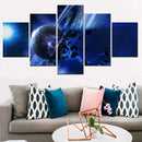 Axyaa Space Planets Asteroid Canvas Wall Art Set - Home Decor Artwork Framework