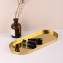 Axyaa Stainless Steel Oval Jewelry Display Tray Decoration Dish