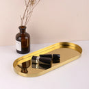 Axyaa Stainless Steel Oval Jewelry Display Tray Ornament & Storage Dish