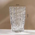 Axyaa Relief Texture Glass Vase Creative Hydroponic Flower Pot Decor Desk Decoration