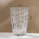 Axyaa Relief Texture Glass Vase Creative Hydroponic Flower Pot Decor Desk Decoration