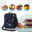 Axyaa Space Planet Insulated Lunch Box Galaxy Cooler Tote Large Lunch Bag with Shoulder Strap