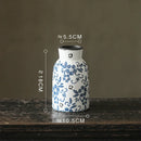Axyaa Blue White Ceramic Vase Flower Arrangement Desktop Decorative Hydroponic Dried Flower Glass Vase