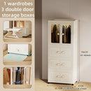 Axyaa Multi-Tier Storage Cabinet, Heavy-Duty Organizer with Rollers, Single/Double Door Design