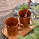 Axyaa Wooden Beer Mug with Handle - High Temp Resistant Tea Coffee Cup