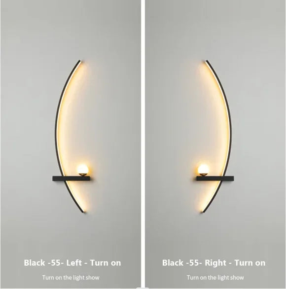 Axyaa Black Gold LED Wall Sconce for Bedroom Study Indoor Lighting