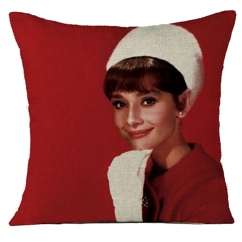 Audrey Hepburn Plush Cushion Cover by Axyaa - Home Decor Sofa Pillow Cover