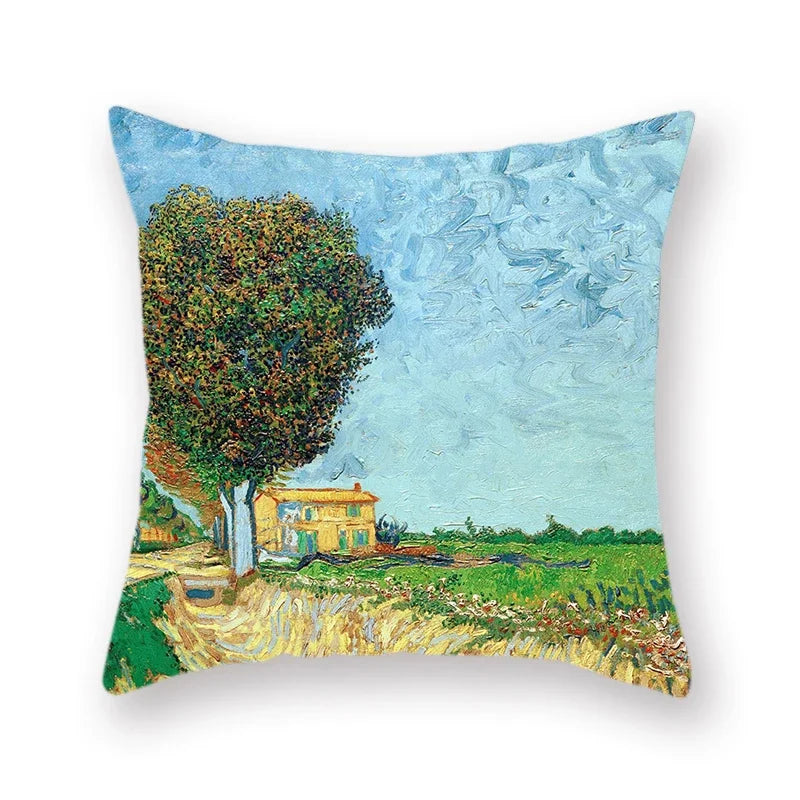 Axyaa Van Gogh Inspired Cow Pattern Cushion Cover 45x45cm