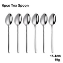 Axyaa 24-Piece Stainless Steel Cutlery Set | Elegant Mirror Finish Western Dinnerware