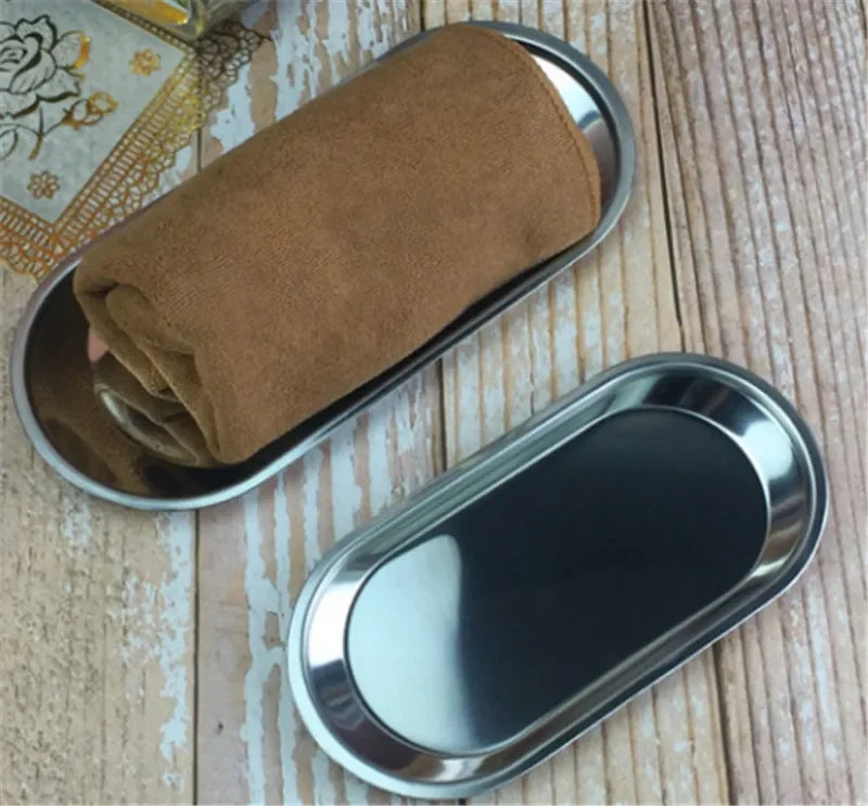 Axya Stainless Steel Towel Tray Dessert Plate Dish Snack Holder Tray