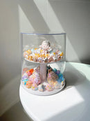 Axyaa Rotating Toy Display Rack: Acrylic Showcase for Popmart Collectibles