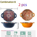 Axyaa Ceramic Soup Bowl with Handle Microwave Safe Embossed Design