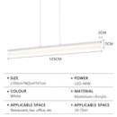 Axyaa LED Office Pendant Light: Modern Strip Aluminum Acrylic Chandelier for Living Room