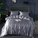 Axyaa Silk-Like Satin Hotel Duvet Cover Set - Queen Size Luxe Comforter Bedding