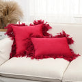 Axyaa Velvet Faux Feather Cushion Cover Soft Home Decor Pillow Cover Living Room