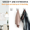 Axyaa Stainless Steel Adhesive Towel Hook: Heavy Duty Silver Sticky Hanger