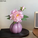 Axyaa Purple Onion Ceramic Vase for Desktop Flower Arrangement and Decor