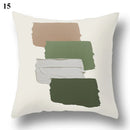 Axyaa Green Leaf Geometric Print Decorative Pillowcase for Home & Office