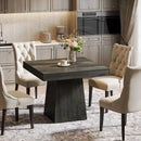 Axyaa Farmhouse Pedestal Dining Table, 31.5-Inch Square Kitchen Table for 4