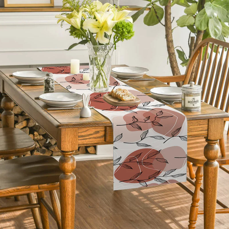 Axyaa Geometric Lines Plant Table Runner for Indoor Outdoor Home Kitchen Dining Decor