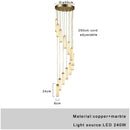 Axyaa Marble Chandeliers: Led Dimmable for Circular Staircase, Villa Decor & Home Luxury