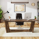 Axyaa Executive Desk: 70.87-Inch Industrial Home Office Writing Table Business Workstation