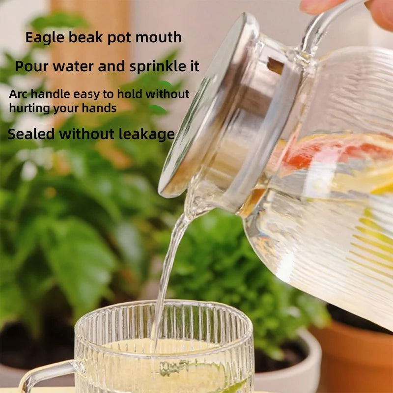 Axyaa 1.8L Cold Water Pot with Handle, High Temp Resistant Kettle for Tea Brewing