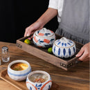 Axyaa Retro Ceramic Stew Pot with Lid, Chinese Style Creative Clay Cookware