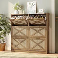 Axyaa 6-Drawer Shoe Cabinet with Metal Handles, Entryway Storage Solution