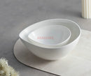 Axyaa Ceramic Slanted Mouth Salad Bowl Set - Creative Vegetable Fruit Plate Soup Bowl