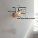 Axyaa Nordic Modern LED Wall Lamp Walnut Wood Ceramic Copper Pull Chain Switch