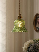 Axyaa Nordic Green Glass Pendant Lamp - Brass Ceiling Lighting for Kitchen Island