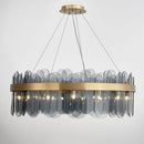 Axyaa Glass Chandelier: Nordic Postmodern LED Light for Living Spaces