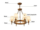 Axyaa Fabric Chandelier: Elegant Wrought Iron Ceiling Lamp for Living Room
