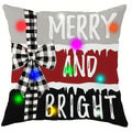 Axyaa LED Luminous Pillowcase with Santa Claus Snowman Plaid Design