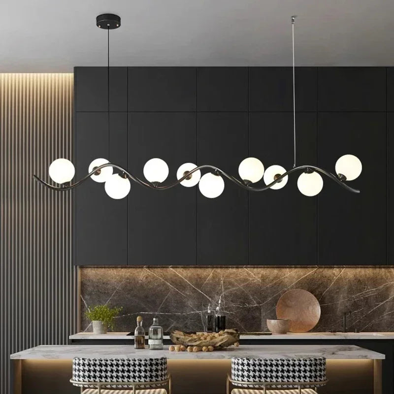 Nordic Glass Ball LED Pendant Light by Axyaa - Elegant Minimalist Chandelier