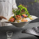 Axyaa Ceramic Sashimi Plate Salmon Dry Ice Seafood Display Molecular Cuisine Plate