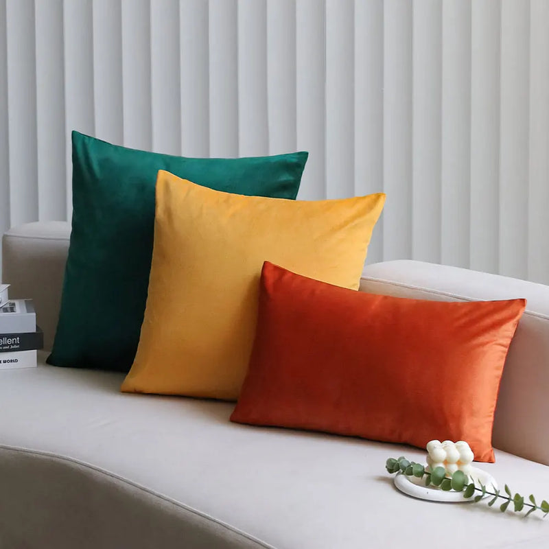 Axyaa Velvet Cushion Cover Soft Sofa Pillowcase for Living Room Bedroom